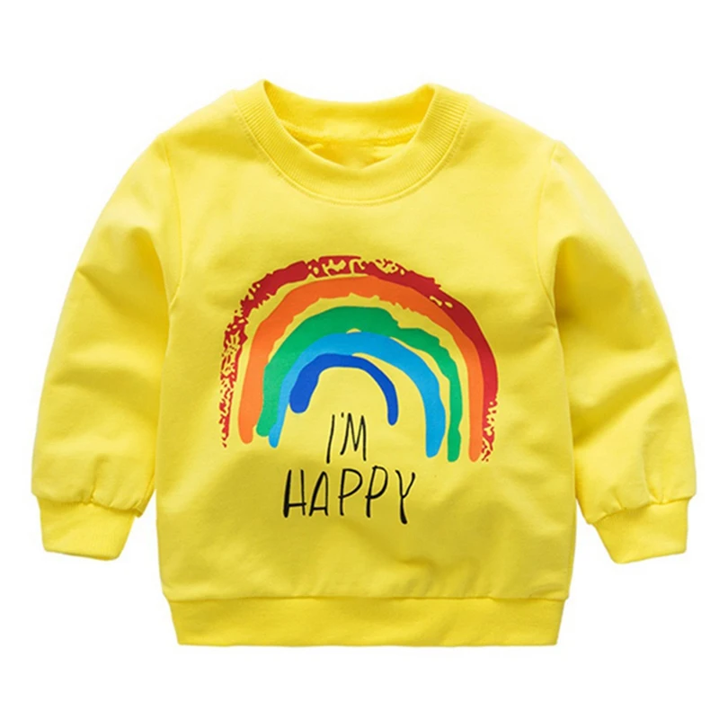 Baby Boys Girls Sweatshirts Autumn Spring Cartoon Cotton Tops Children Long Sleeve Sweatshirt | Детская одежда и обувь
