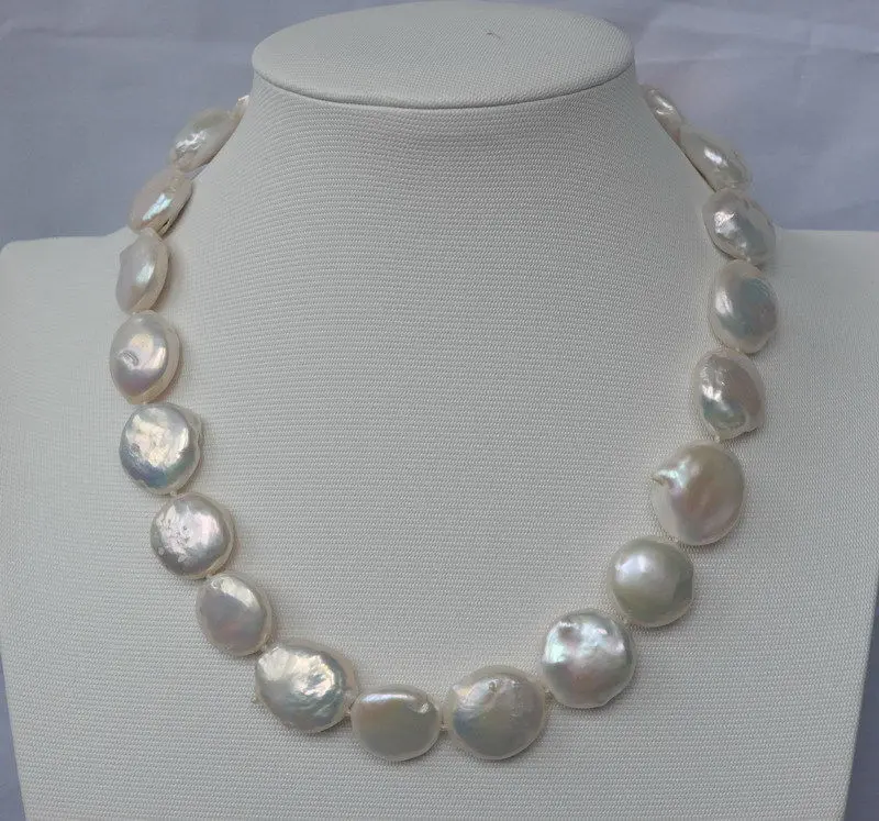 DD Wholesale FREE SHIPPING N1504274 18mm White Coin FW Pearls necklace | Украшения и аксессуары