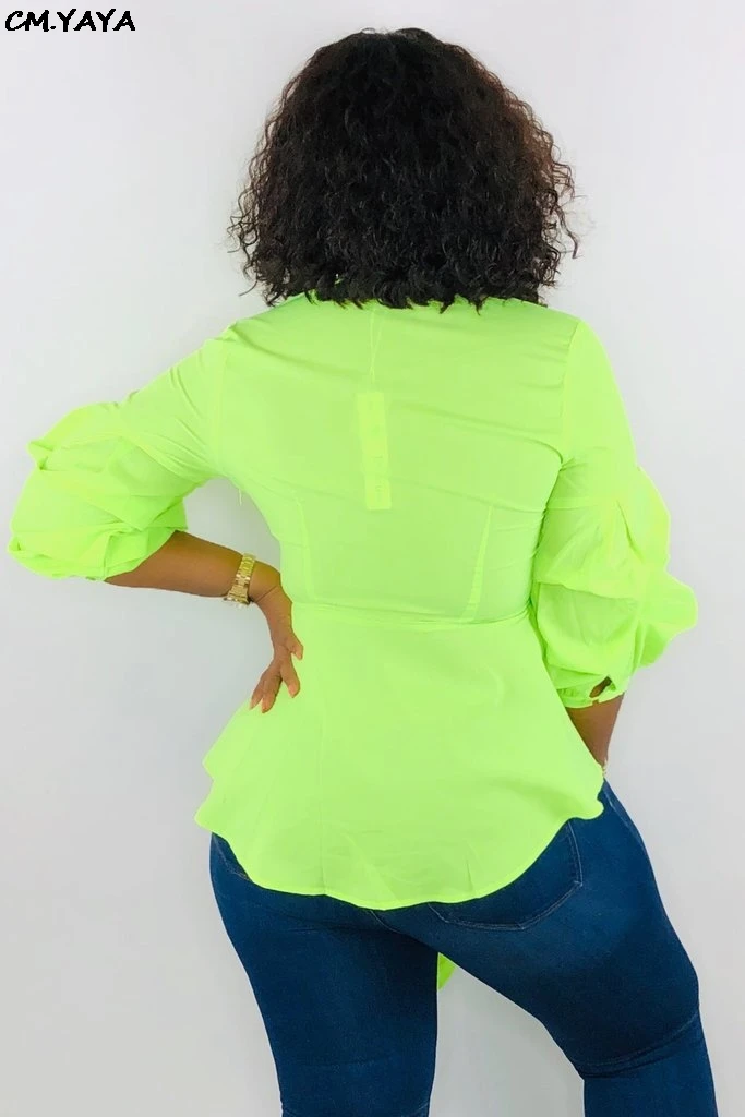 Женские блузки и рубашки с глубоким v образным вырезом пышные длинным рукавом