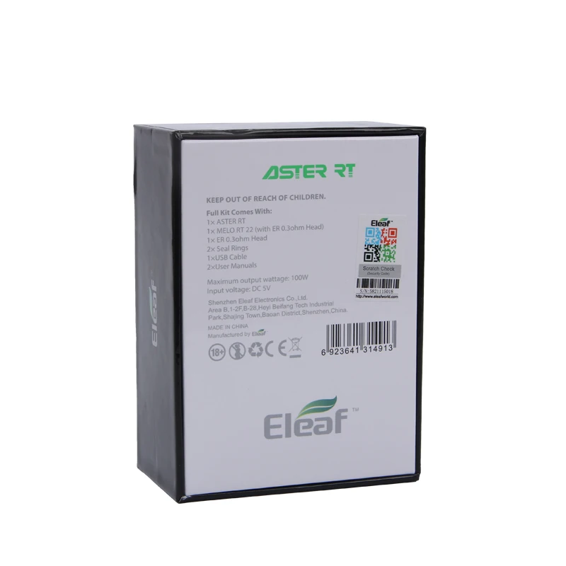 100% оригинал Eleaf ASTER Mod 75 Вт TC Box mod VW/Bypass/Smart/TC режимы |