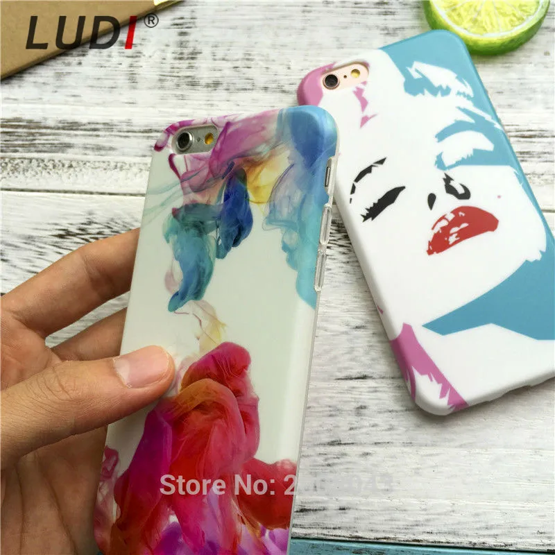 LUDI High Quality Sexy lady Marilyn Monroe Fundas for iphone 7 7plus 8Plus IMD Frosted TPU Hipster Case 6 8 6plus x |
