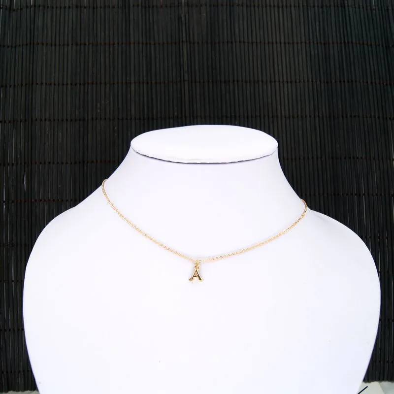 Ожерелье из сплава с цирконием и буквами для женщин девочек золотой цвет