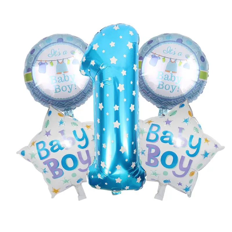 Латексные воздушные шары на первый день рождения для мальчиков и девочек