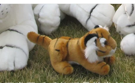 Miini милые плюшевые желтого тигра игрушка Моделирование лежа кукла-Тигр подарок