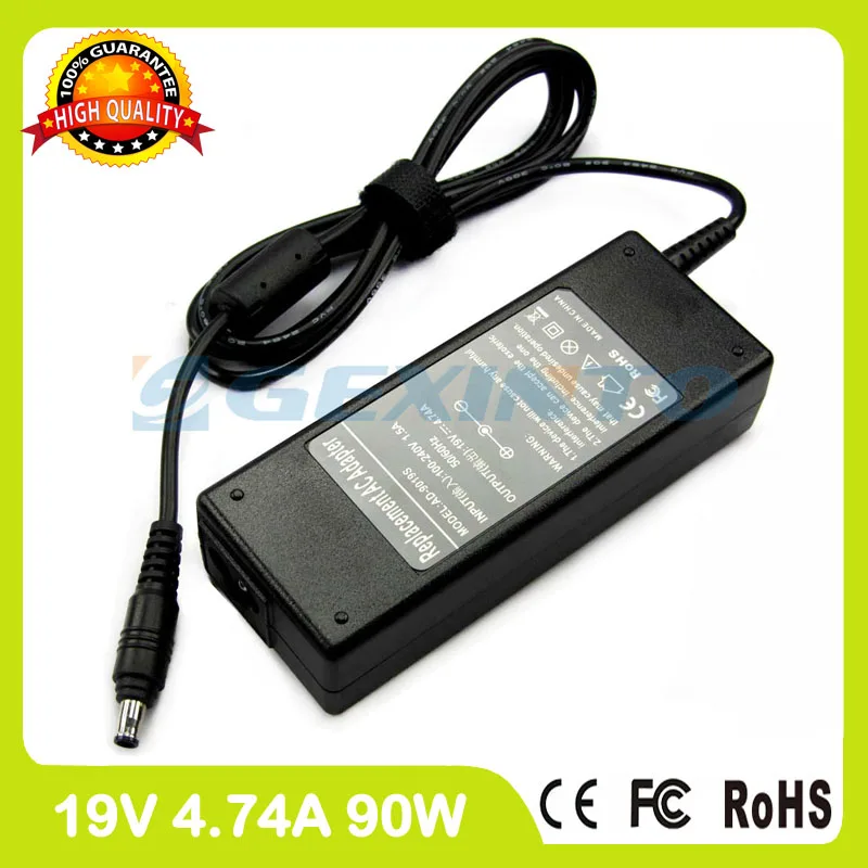 

Адаптер переменного тока 19V 4.74A 90W для Samsung, зарядное устройство для ноутбука R520H R522 R522F R523 R525 R528 R530 R538 R540 R522H R540E R530J R540I