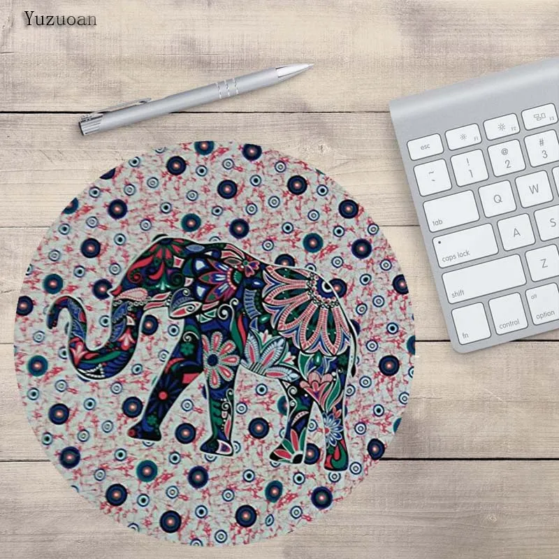 Yuzuoan 3D Print Elephant Art Round Mouse pad Wholesale for computer mouse notbook Custom Mousepad padmouse Gaming Gamer | Компьютеры и