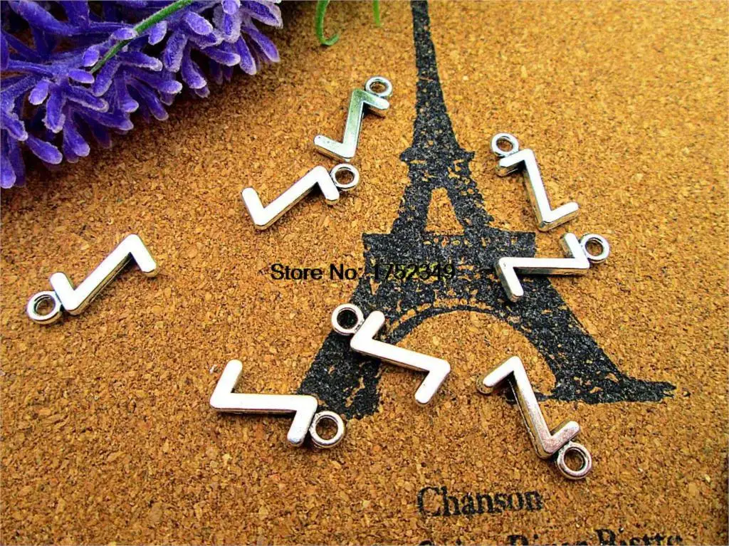 30 шт. Подвески с буквами алфавита античный Серебристый Алфавит/буква Z 16 мм