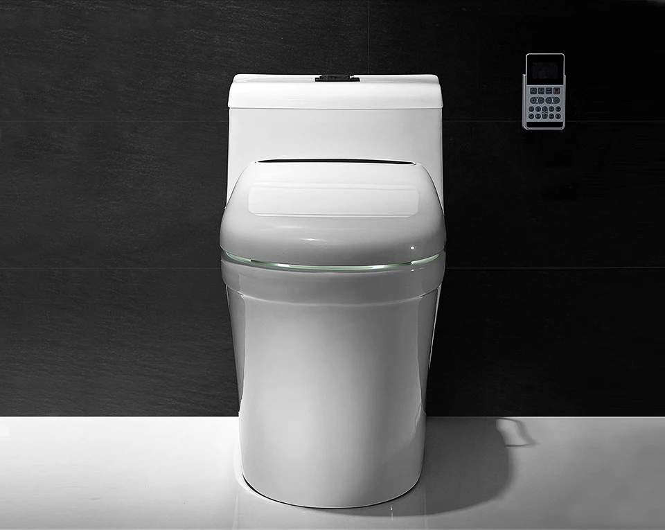 Ecofresh светодиодный светильник для туалета ed Smart удлиненный U сиденье для унитаза Электрический биде крышка с подогревом светодиодный светильник для мытья сухой массаж для женщин и детей