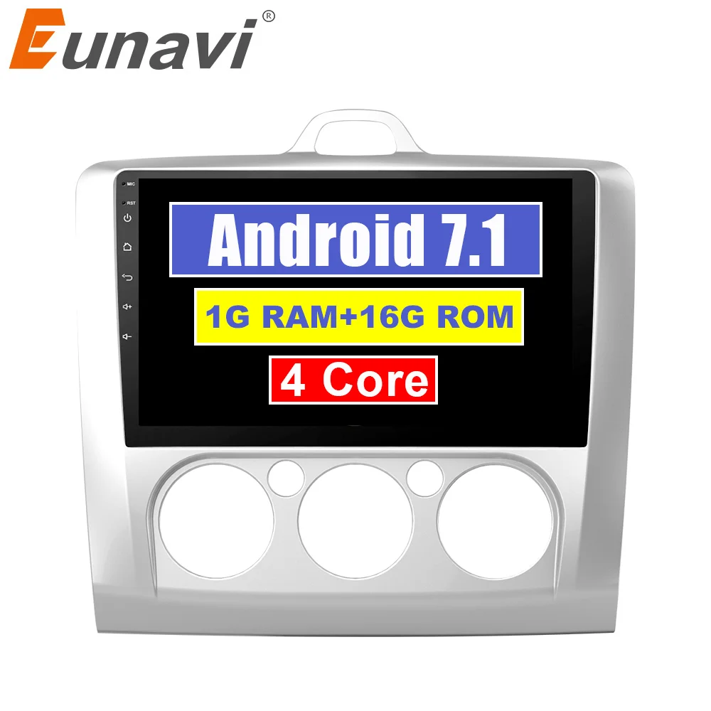 Eunavi 2 din 9 дюймов четырехъядерный Android 7 1 автомобильный ПК мультимедийный плеер gps