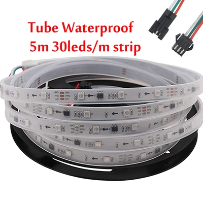 DC12V WS2811 Led RGB полосы с 133 управление 5050 SMD адресуемый 30/60 светодиодов/m Пиксели внешний 1 IC control 3 светодиода 1 м 5m16. 5ft - Испускаемый цвет: 5m 30leds IP67