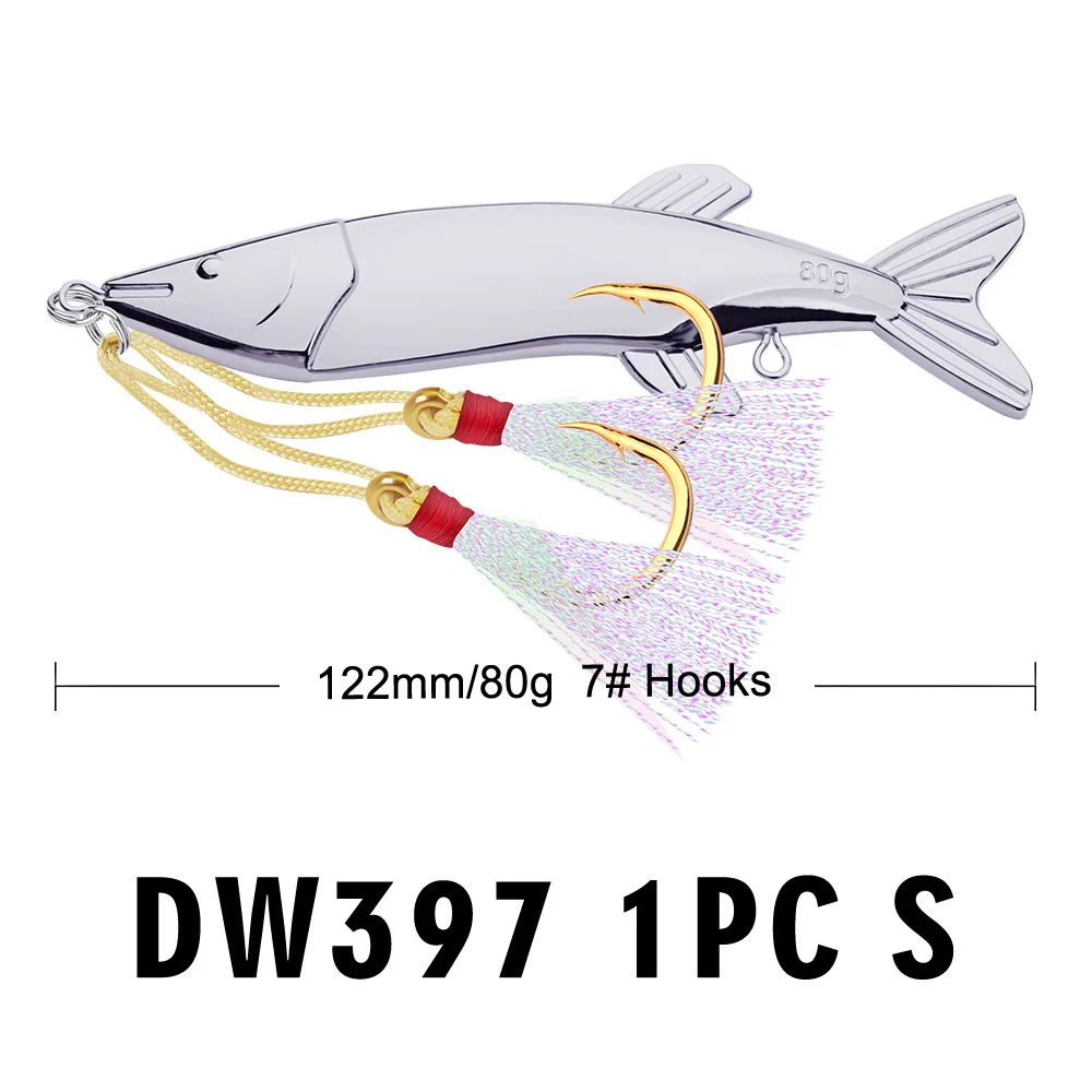 Silver 1 шт. ложка приманки 12,2 см-4," /80 г-2,82 унций рыболовные снасти приманки с 7# крючком 3 цвета воблер приманки с пером крюк ложка приманка - Цвет: Silver