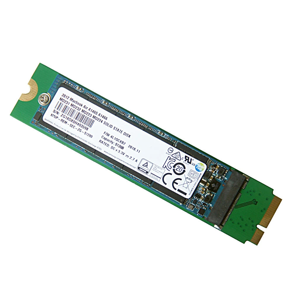 НОВЫЙ 512G SSD для 2012 Macbook Air A1465 A1466 Md231 Md232 Md223 Md224 твердотельный накопитель Mac 512 Гб