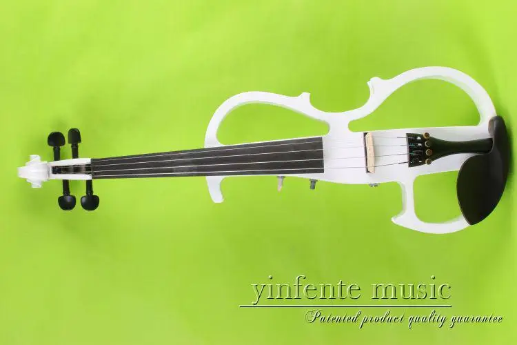

New 4 string 16'' Electric Viola Silent Solid Wood Body Powerful Sound Case Bow white color