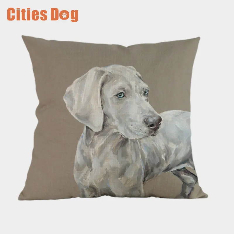 Weimaraner декоративные подушки Чехол для собак cojines размером 45*45 см decoracion с рисунком собак из пледы чехол для подушечки в машину подушки