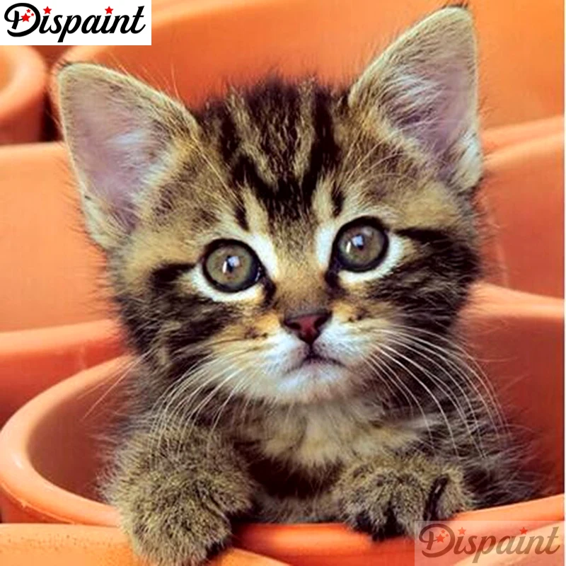 

Dispaint Full Square/Round Drill 5D DIY Diamond Painting "Animal cat scenery" 3D Embroidery Cross Stitch 5D Home Decor A10491