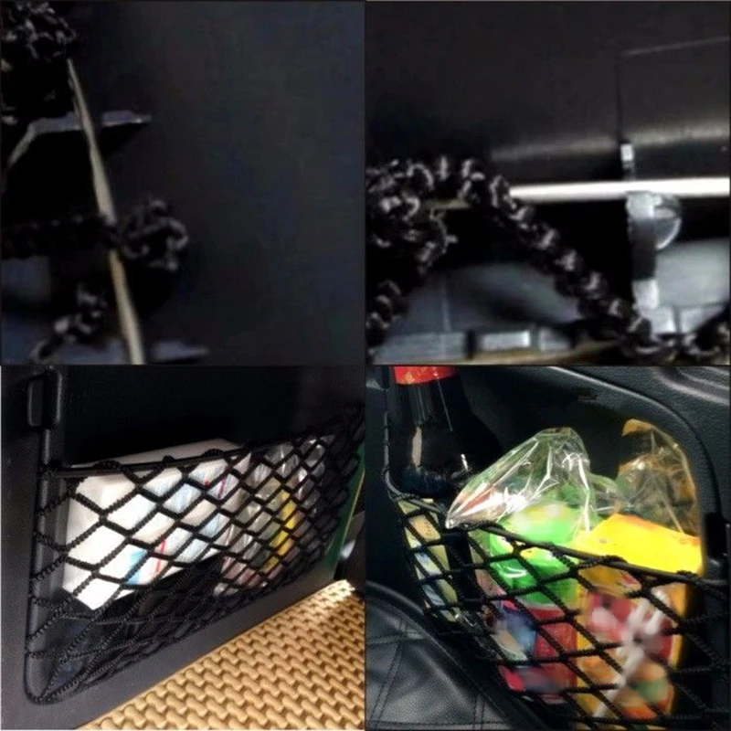 Карманная Сетчатая Сумка для автомобильных аксессуаров Benz Smart Fortwo 451 2009-2014 черные