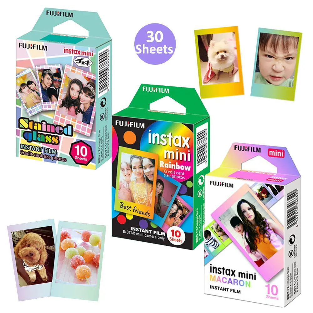 

Fujifilm Instax Mini Color Design Frame Films 30 Sheets for Fuji Instant Mini 8 9 11 90 1125 70 LiPlay Camera SP-1 SP-2 LINK