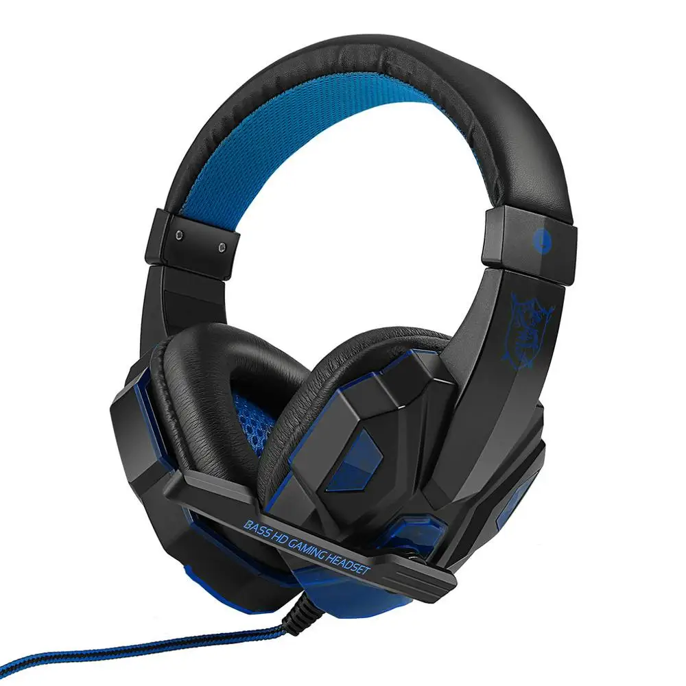 Красочные игровые наушники, Накладные наушники PLEXTONE PC780, игровые наушники, повязка на голову с микрофоном, USB СВЕТОДИОДНЫЙ светильник для геймеров ПК - Цвет: Black  Blue(light)