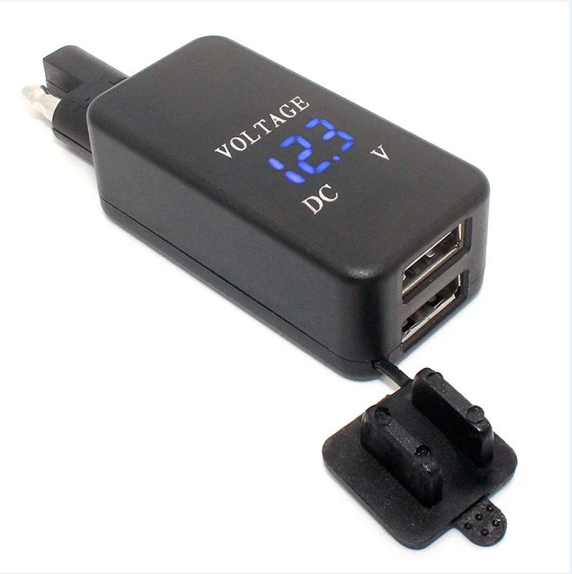 Переходник SAE USB с вольтметром для мотоцикла быстроразъемный штекер