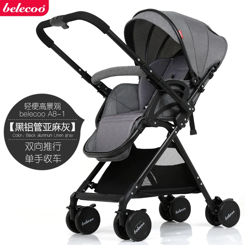 two way ride Belecoo, детская коляска, легкая, может лежать, демпфирующий зонтик, автомобиль, высокий пейзаж, складная, BB ручная - Цвет: two way ride