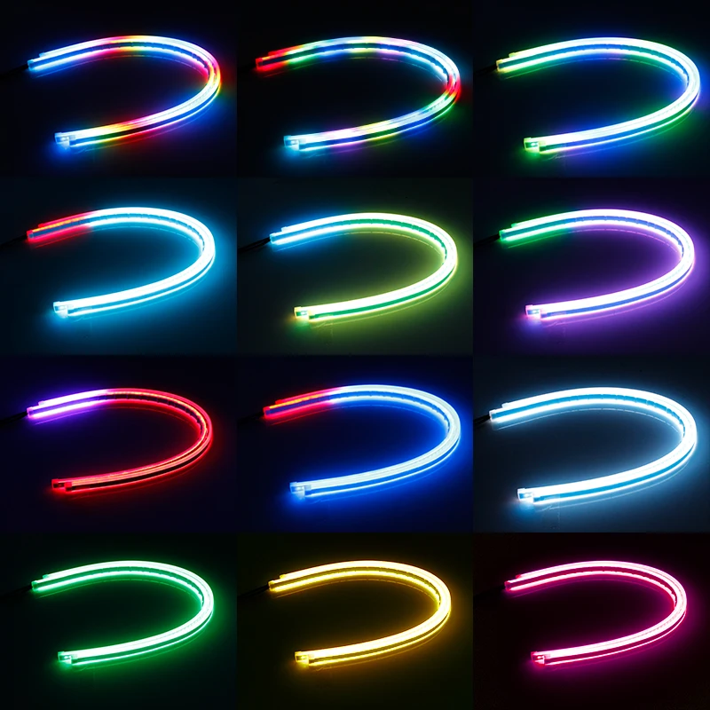 Дневные ходовые светильник ни RGB 2 шт. многоцветные светодиодные ленты DRL