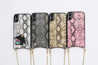 fashion luxury brand snake skin leather metal chain wallet card soft hard phone case for iphone xr x xs max 8 7 6 6s plus x sexy