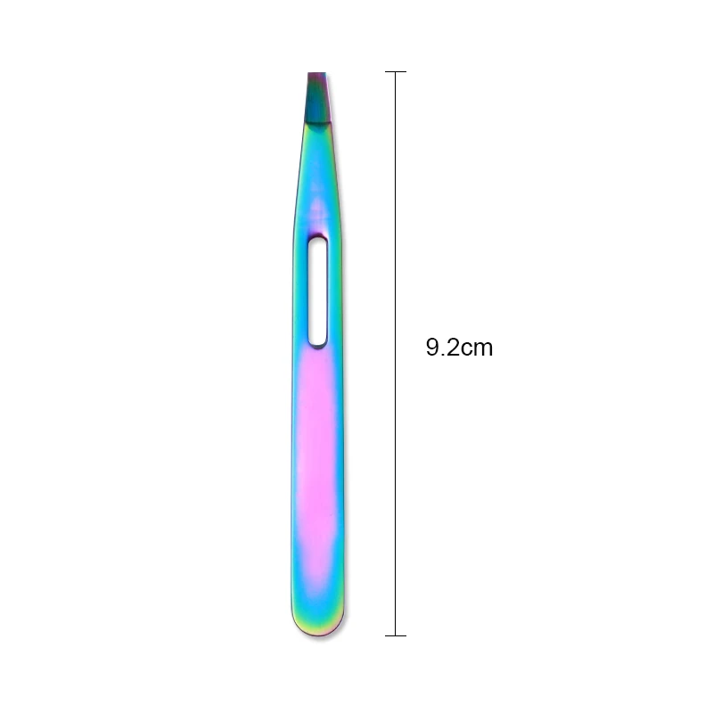 1 шт. пинцет для бровей Хамелеон с плоскими наконечниками|eyebrow tweezers|tweezers slanteye tweezer |