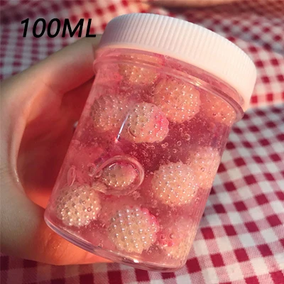 100ML Прозрачный фруктовый слизи пушистый поплавок Лепка для детей, пластилин, полимерные игрушки, развивающие игрушки, хлопок, слизи, антистрессовый пластилин, подарки - Цвет: 100ML