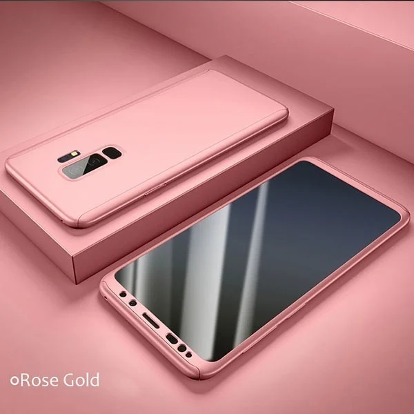 Rose Gold 360 Жесткий чехол с полным покрытием для samsung Galaxy A3 A5 A7, для samsung Note 5, 8, чехол для телефона, для S6, S6, S7 Edge, S8, S9 Plus - Цвет: Rose Gold