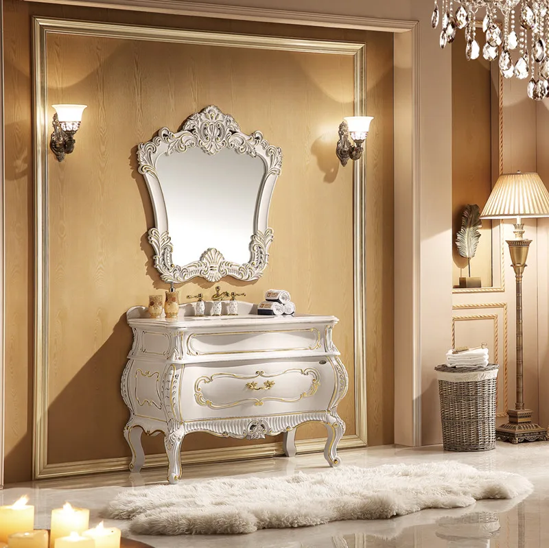 Искусственный натуральный мрамор из массива дуба для ванной комнаты|bathroom cabinet|white