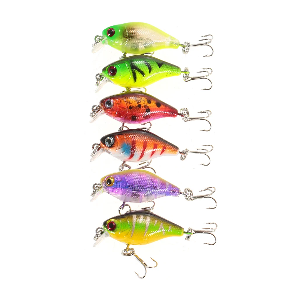 Lixada 6 шт. Дайвинг Crankbait рыболовные приманки 4 г 43 мм 0 3 м искусственная приманка