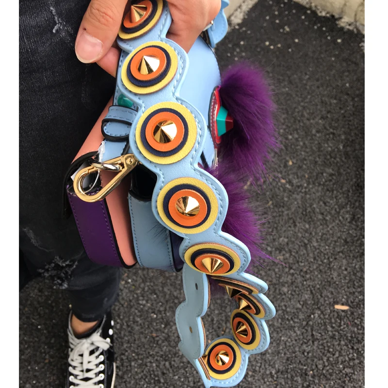 Сумка с заклепками разных цветов модные женские ремни | Багаж и сумки