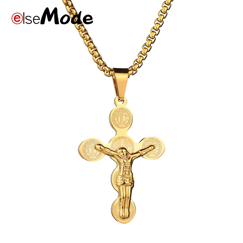 ELSEMODE ювелирные изделия золотого цвета из титановой нержавеющей стали для мужчин