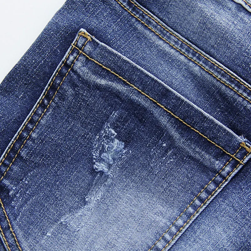 Мужские джинсы с кружевными манжетами черные облегающие до щиколотки Размер 27 34