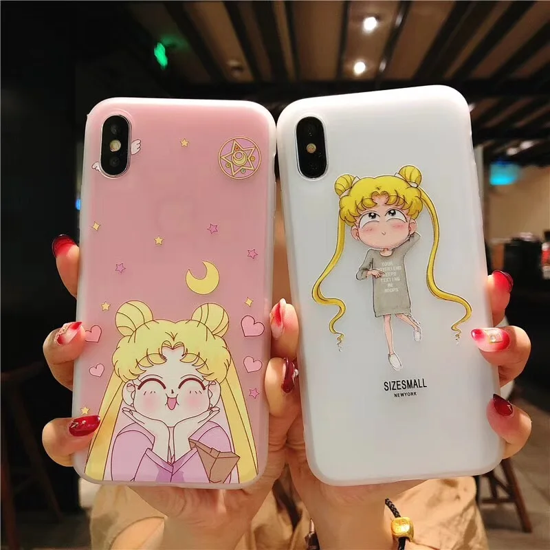 Fundas розовый чехол для телефона s для iPhone 8 6 6S 7 Plus X чехол японский комикс сейлор мун прозрачный мягкий силиконовый тпу чехол капа