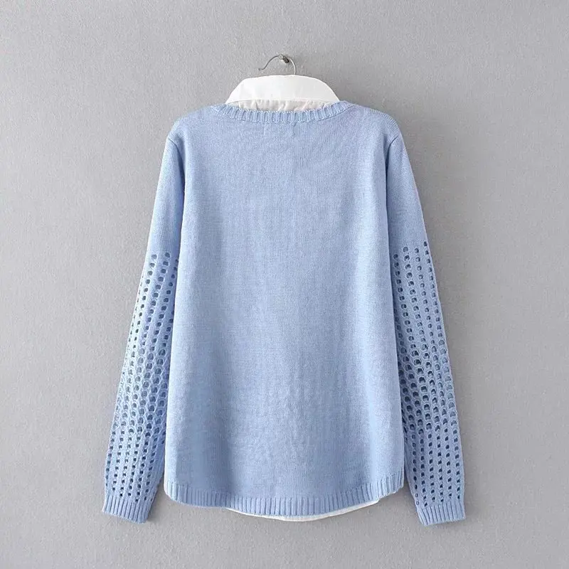 Женский свитер с воротником-стойкой весенне-осенний пуловер длинным рукавом 4XL