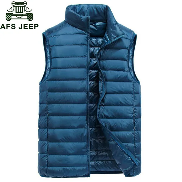 Picture Color AFS JEEP, брендовый зимний жилет, Мужская парка на белом утином пуху, мужской жилет, теплый, мужской, Сверхлегкий, пуховик на утином пуху, мужская куртка, Chaquetas Hombre - Цвет: Picture Color
