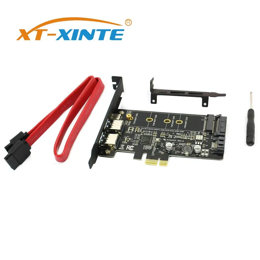 Двойной адаптер USB3.0 и Type c M.2 PCIe M2 SSD SATA B Ключ к контроллеру PCI e конвертер