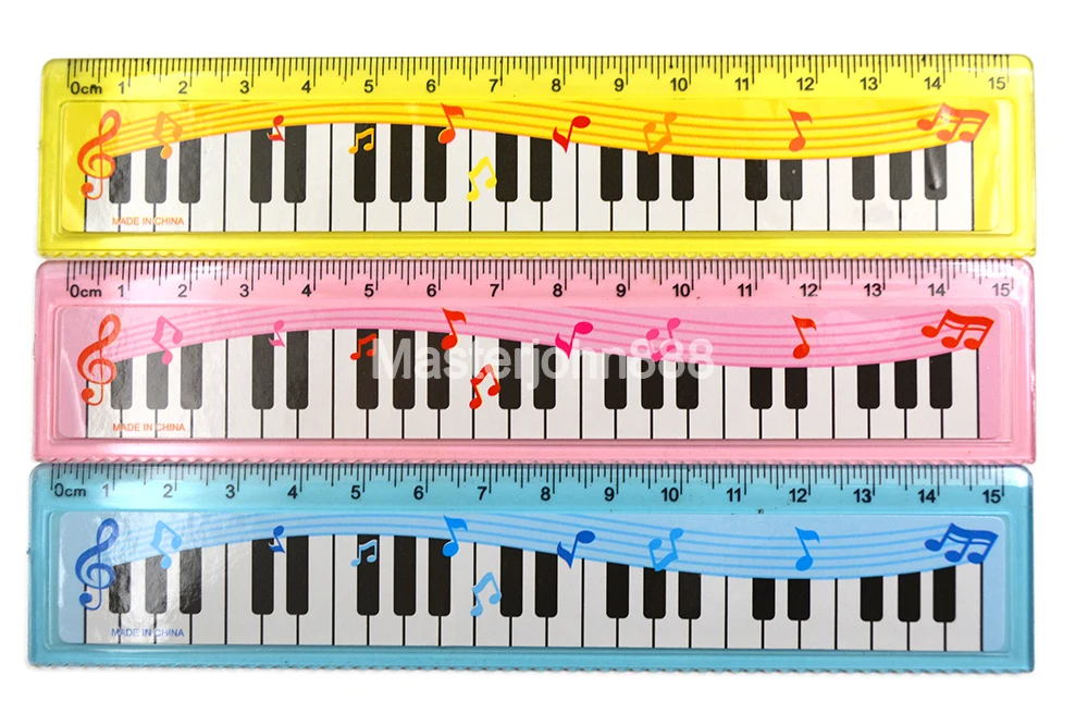 

3pcs Music Style Piano Key Transparent Plastic Ruler 15cm Stationery For Student Music Staff Musician Song Writer Artist