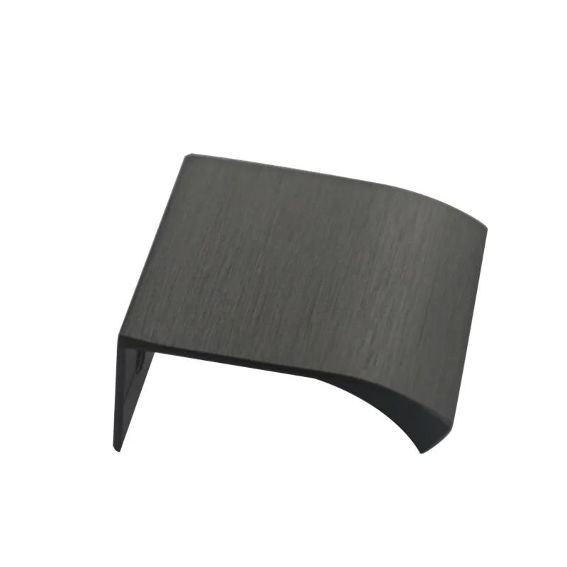 Brushed Black UKE 8 дюймов Современные Простые двери шкафа латунные края Потяните ручки для мебели - Цвет: Brushed Black
