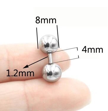 1.2x4x8mm 1 шт., короткая штанга, прямые кольца со штангой, изогнутый пирсинг для бровей, пирсинг для ушей, PA, ниппель, вагинальное кольцо, серия колец, бар, ювелирные изделия для тела - Окраска металла: 1.2x4x8mm