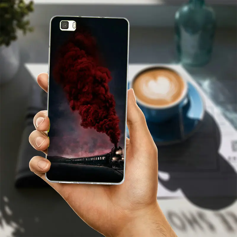 Модная детская железная дорога Мягкий ТПУ чехол для телефона Huawei P8 P9 P10 P20 Коврики