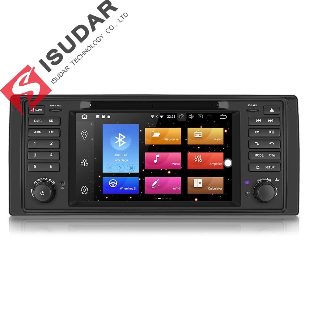 Isudar Автомагнитола 2 Din с 7 Дюймовым Экраном на Android 8.0 Для Автомобилей BMW/E53/X5/E39