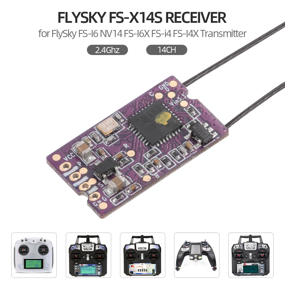 FS X14S приемник 2 4 ГГц 14CH PPM S. Автобус выходных сигналов для FlySky I6 NV14 I6X i4 I4X