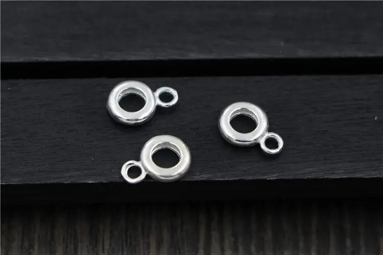 10 шт. 925 пробы Серебряный Круглый Spacer шарик с кольцом DIY браслет кулон браслет аксессуары бусы для изготовления ювелирных изделий XA0328