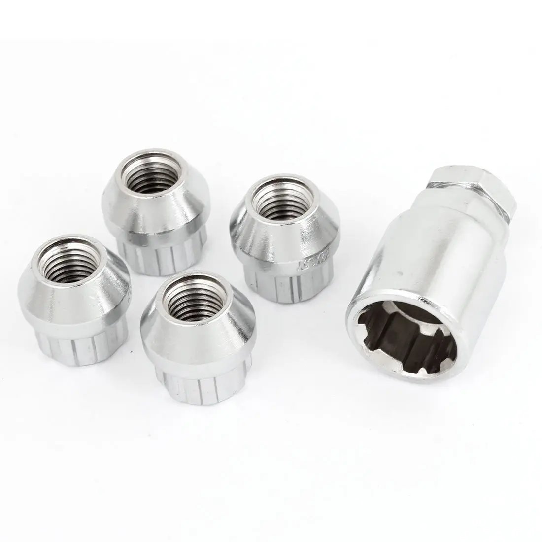 

uxcell 4 Pcs M12 x 1.5 End Car Wheel Rim Tuner Lug Nut + 6 Point Socket Key