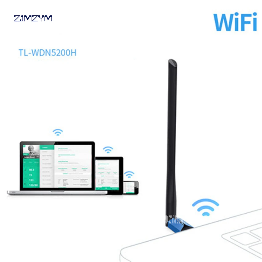 USB Wifi адаптер 600 Мбит/с двухдиапазонный с высоким коэффициентом усиления