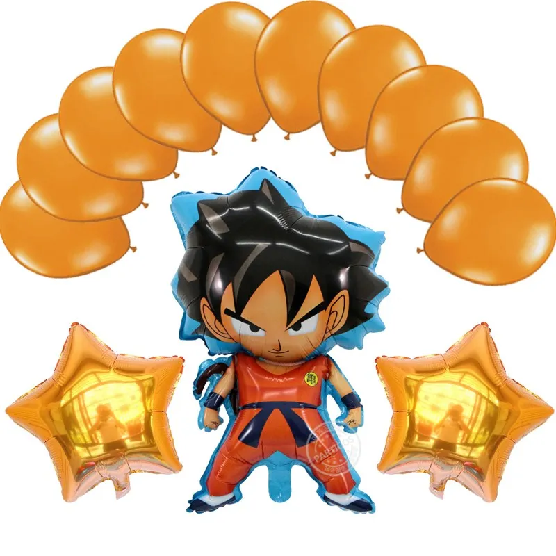 1 компл. 78*45 см Z Son Goku Dragon Ball оранжевый Флуоресцентный звезда латексный шар для украшения вечеринок поставка макет декоративный шар