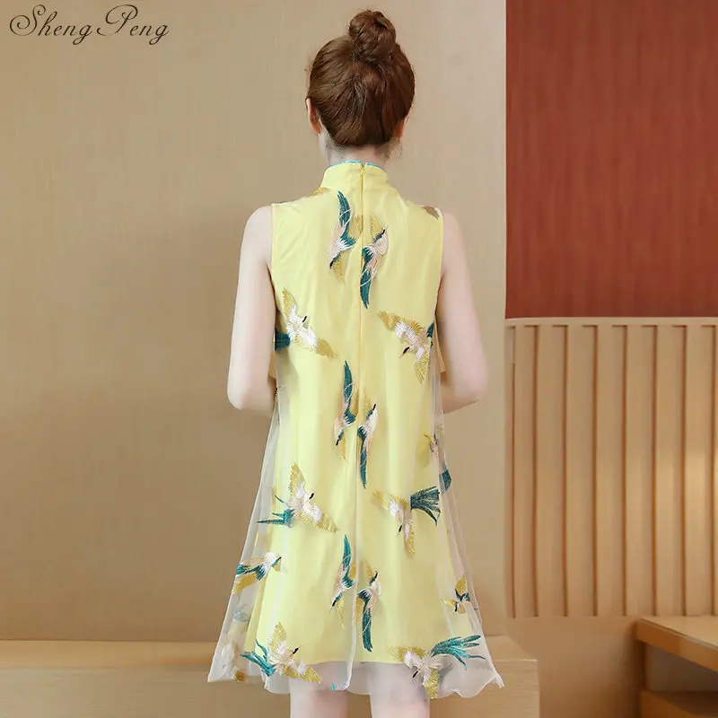 Китайский стиль свадебное мини платье Ципао Ретро сексуальное тонкое вечернее