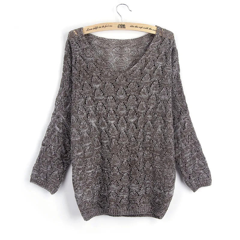 Высокое качество однотонный вязаный свитер топ весна-осень женская блузка